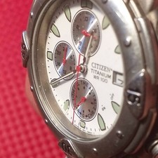 Citizen Quarz Chronograph 921956 titanium 0510 vintage japan funzionante