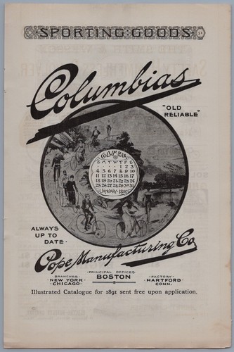 1891 columbia bicycles - columbia,