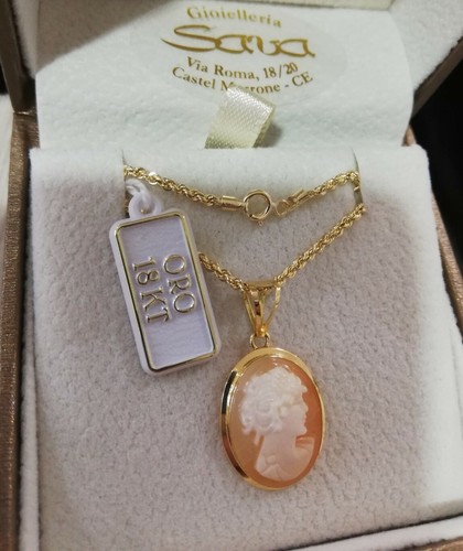Collana fune cammeo dea - cammeo,