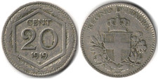 Italia 20 centesimi, 1919