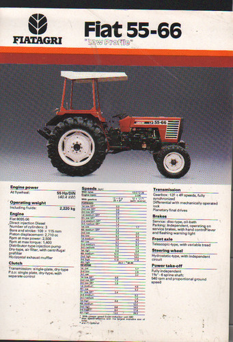 Foglietto brochure trattore