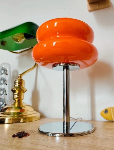 Lampe verre orange - en,