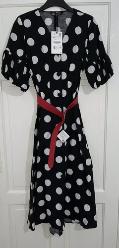 Zara abito midi nero bianco - midi,