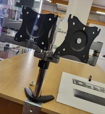 STAFFA MACLEAN-MC-714 DA SCRIVANIA ORIENTABILE DOPPIO MONITOR BRACCIO DOPPIO TV