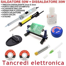 ZD-715 SALDATORE A STAGNO 50W + POMPETTA DISSALDANTE 30W FLUSSANTE WELLER STAGNO