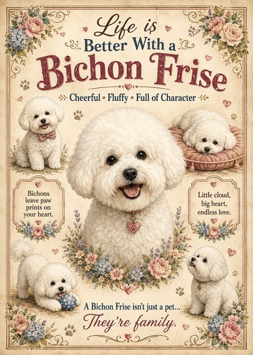 Bichon frise stampa vita - frise, la