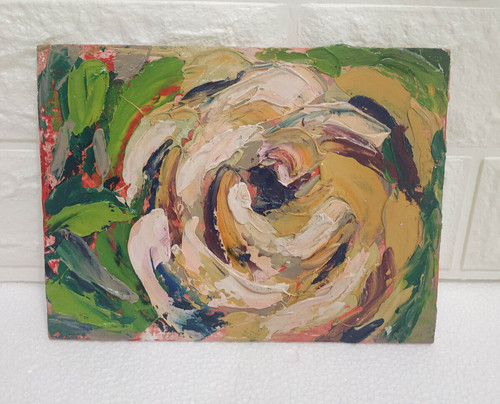 Dipinto olio originale - , rosa