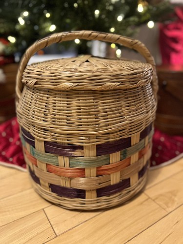 Cesto rotondo vintage con
