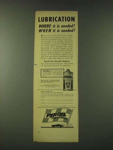 1948 pyroil lubrication - pyroil,