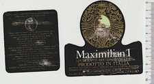 MAXIMILIAN I spumante brut naturale prodotto in italia coppia wine label e retro