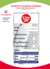 ETICHETTE ADESIVI PERSONALIZZATI CAMBIO GOMME GOMMISTA MECCANICO