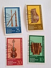 francobolli Germania 1977 set 4 pz serie strumenti musicali  #154