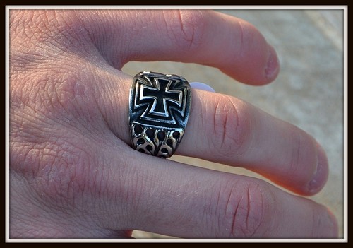 Anello signet croce malta e - anello,
