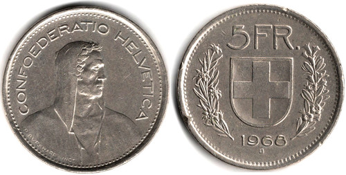 Svizzera franchi 1968 - svizzera, 5