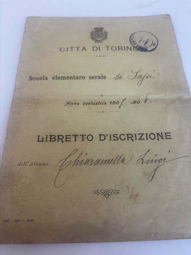 1907 pagella scuole elementare - 1907,