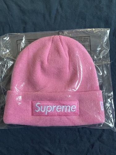 Supreme pink box logo beanie - supreme,