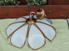 Lampadario a Soffitto Margherita  Vintage Anni 60-70 Ottone e Vetro