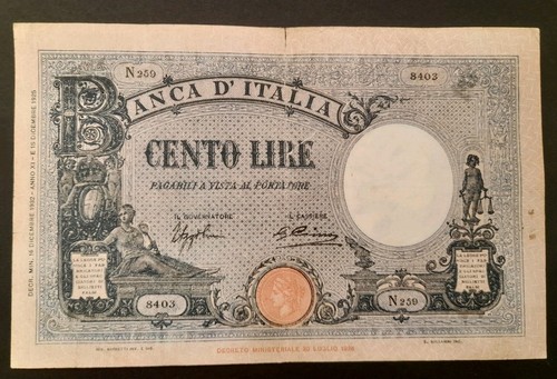 100 lire azzurrino - 100,