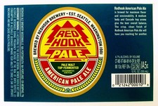 Redhook Ale Brewery REDHOOK AMERICAN PALE ALE etichetta birra WA 12 oz