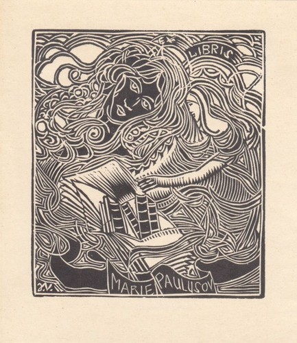 Exlibris bookplate holzschnitt - exlibris,