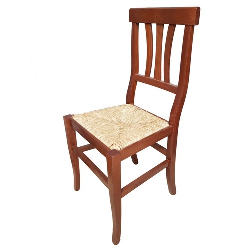Sedia laura legno paglia noce - legno,