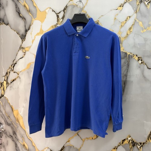 Polo lacoste manica lunga blu - lacoste,