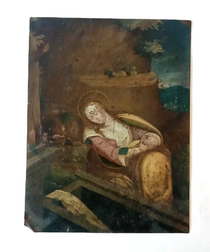 Antico dipinto rame scuola - su, ,scuola