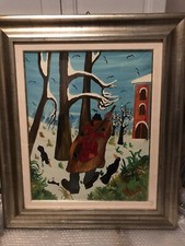 quadro a olio naif autore Mingon