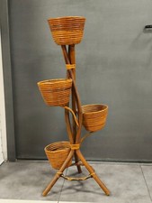 Portafiori e vasi in bambù e rattan, Italia, anni'60