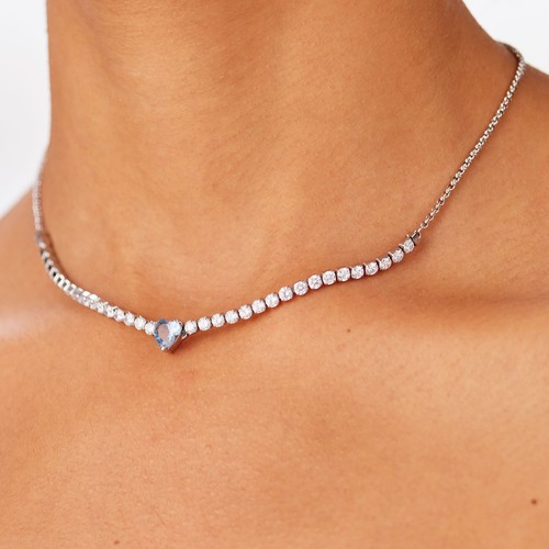 Collana sagapo acciaio cuore - collana,