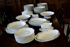 ANTICO SERVIZIO 73pz PIATTI CERAMICA DEL Verbano Laveno T2 blu+filo oro '30/'40