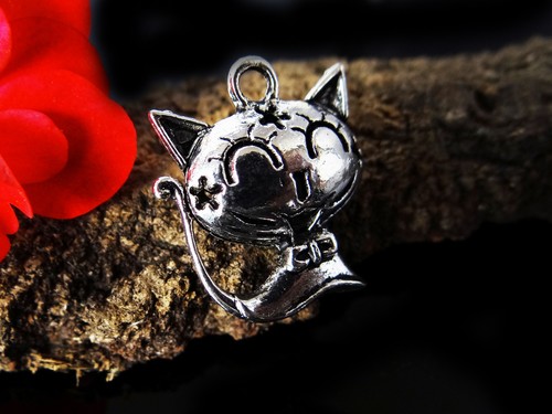 Ciondolo gatto 23x20mm - gatto,