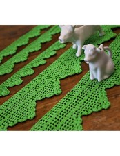 SET 5 BORDINI / PIZZI  UNCINETTO VERDE