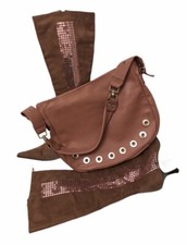 Stivali Alti Donna Effetto Scamosciato Con Paiette N.38/ Borsa In Regalo