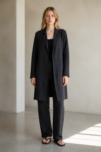 Giacca lunga shantung seta - lunga,