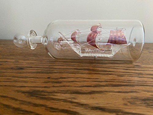 Vintage glass clipper ship - clipper,
