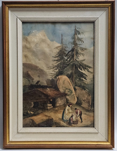 Antico dipinto acquerello xix - antico,