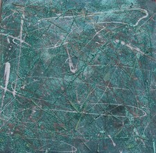 Quadro acqua e glitter argento