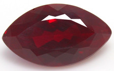 Pietra Preziosa Naturale 4,30 Ct Certificata Mogok Rosso Profondo 16x9 MM Mar...