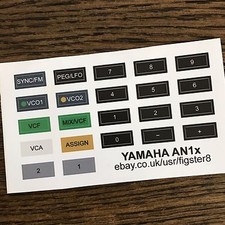 Yamaha AN1x Synthesizer Vinyl Replacement Button Stickers 1 set. Skin Labels