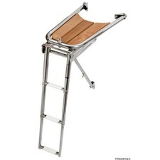 Delfiniera inox/teak con scaletta 3 gradini