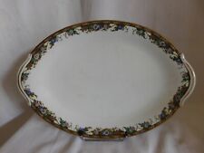 Limoges Francia Unico Piatto Di Servizio Ovale Porcellana Decoro Floreale