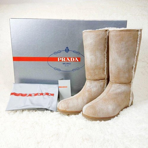 Prada sport mouton long boots - long,