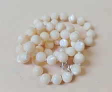 COLLANA MADREPERLA Perle Tonde VINTAGE Chiusura ARGENTO 925