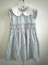 Vestito Bambina 100% Cotone Abito Bambina Fantasia Floreale Tg 130 Cm 7-8 Anni