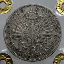  2 Lire Aquila Sabauda 1907 perizia BB