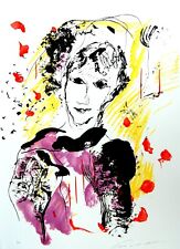 Ernesto Treccani DONNA  IN VIOLA litografia 70x50 NO FACCINCANI CASCELLA GONZAGA