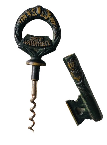 Antique german key corkscrew - key,