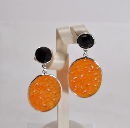 Orecchini argento 925 onice - ,