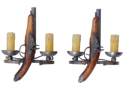 Pair vintage french - pair, duelling